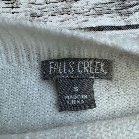 Falls Creek Womens Tiered Ruffle Sleeve Sweater S SM Small Ivory Cream Off White - Picture 5 of 13